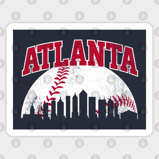 Vintage Atlanta Skyline City Gameday Retro Vintage USA Magnet by DetourShirts